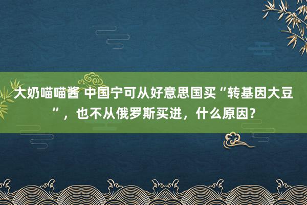 大奶喵喵酱 中国宁可从好意思国买“转基因大豆”，也不从俄罗斯买进，什么原因？