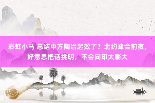 彩虹小马 总结中方陶冶起效了？北约峰会前夜，好意思把话挑明，不会向印太膨大