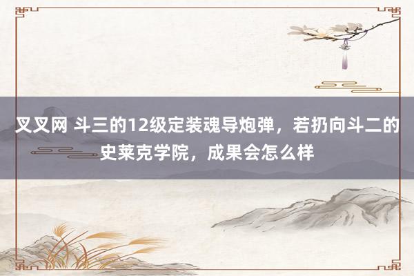 叉叉网 斗三的12级定装魂导炮弹，若扔向斗二的史莱克学院，成果会怎么样