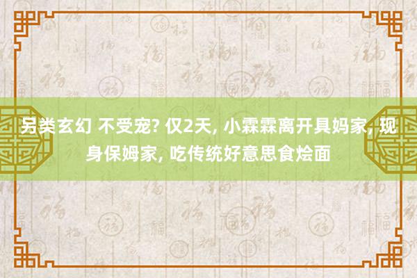 另类玄幻 不受宠? 仅2天, 小霖霖离开具妈家, 现身保姆家, 吃传统好意思食烩面