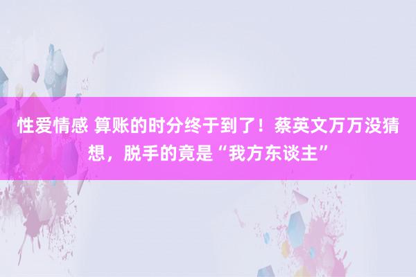 性爱情感 算账的时分终于到了！蔡英文万万没猜想，脱手的竟是“我方东谈主”