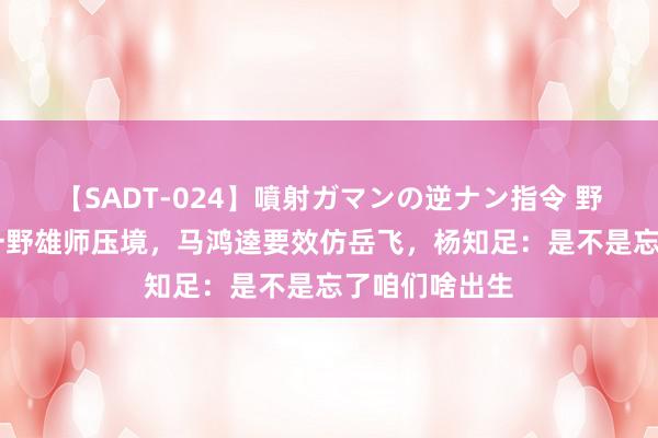 【SADT-024】噴射ガマンの逆ナン指令 野外浣腸悪戯 一野雄师压境，马鸿逵要效仿岳飞，杨知足：是不是忘了咱们啥出生