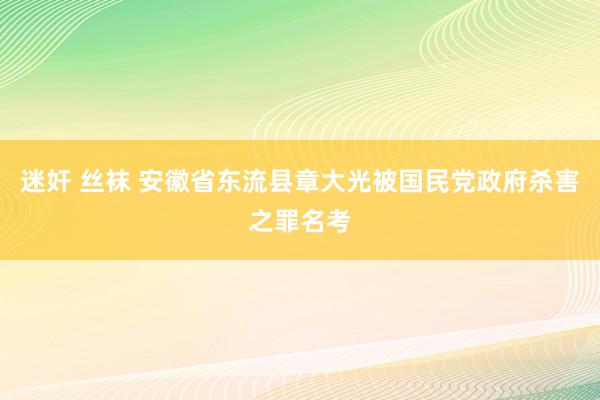 迷奸 丝袜 安徽省东流县章大光被国民党政府杀害之罪名考