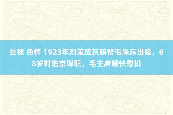 丝袜 色情 1923年刘策成灰暗帮毛泽东出险，68岁时进京谋职，毛主席暖快慰排