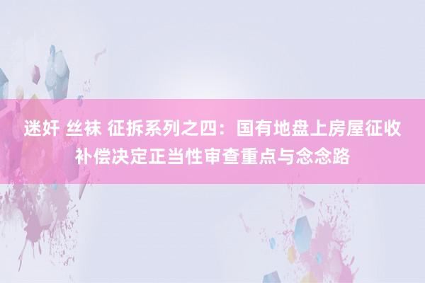 迷奸 丝袜 征拆系列之四：国有地盘上房屋征收补偿决定正当性审查重点与念念路