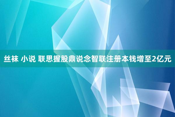 丝袜 小说 联思握股鼎说念智联注册本钱增至2亿元