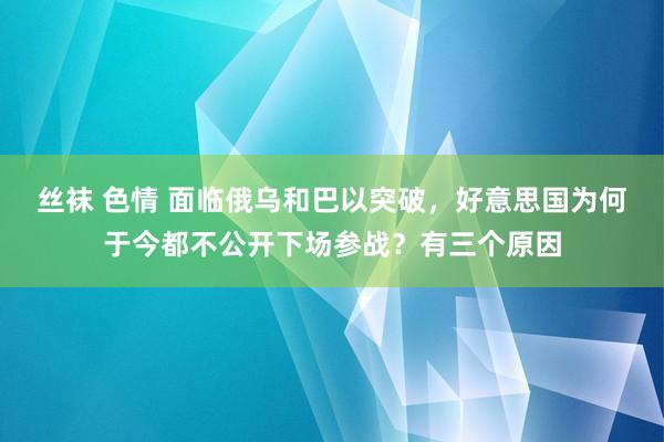 丝袜 色情 面临俄乌和巴以突破，好意思国为何于今都不公开下场参战？有三个原因